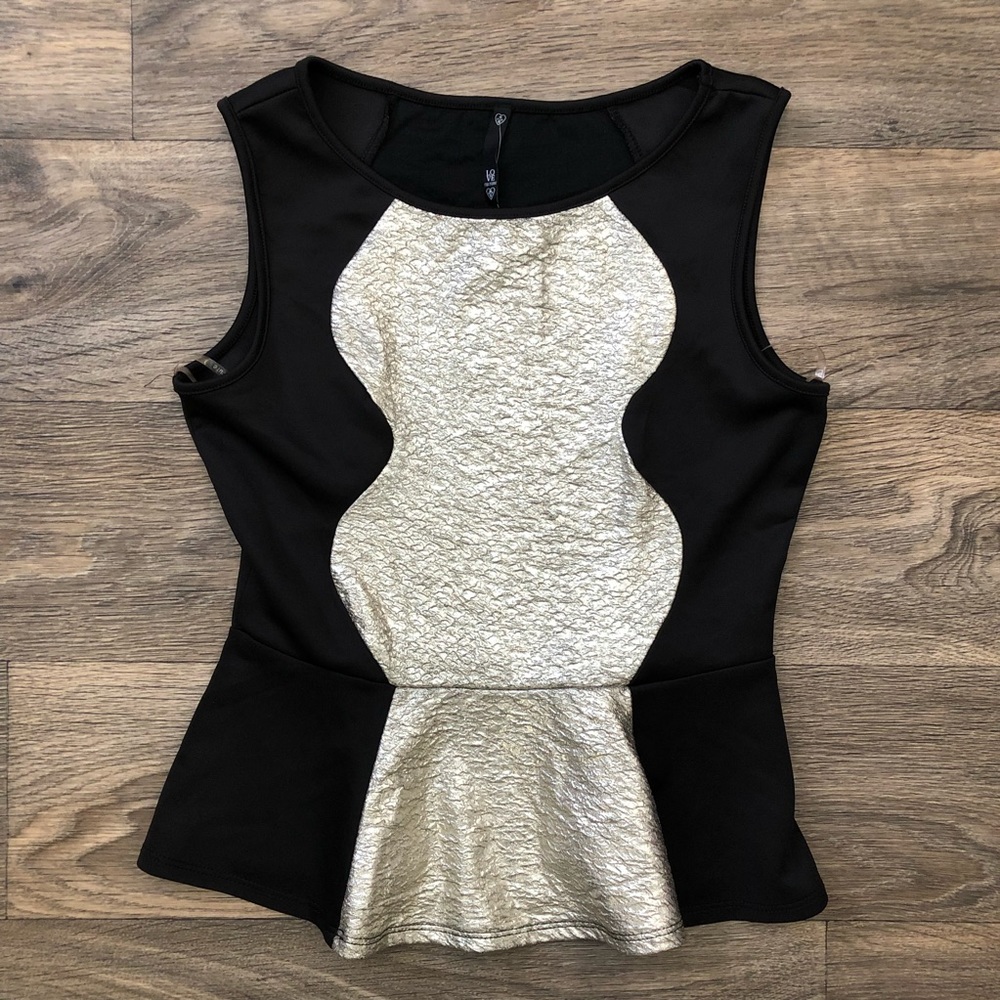 Love Culture Black and Gold Blouse